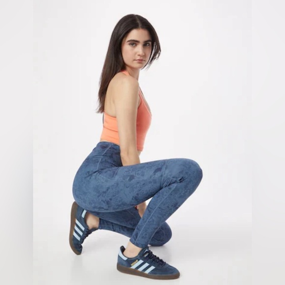ADIDAS TERREX Skinny Workout Leggings Pants Multi in Navy Dusty Blue Size Small - Picture 4 of 16